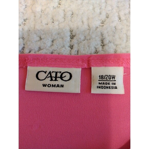 Cato Women's Shirt 18/20 W Barbie Pink Layered Sleeveless Stretch Tunic - Picture 10 of 12